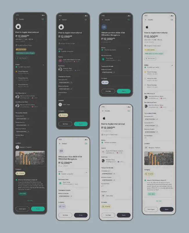 Transaction detail component